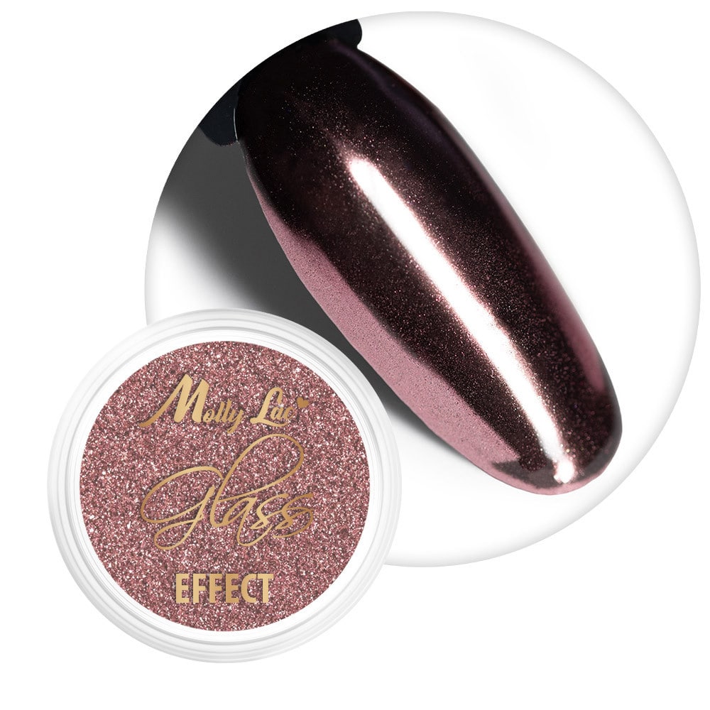 Chrome Mirror Effect prah za nohte - Dark Golden Pink 05