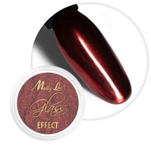 Chrome Mirror Effect prah za nohte - Red 03