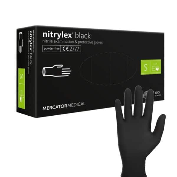 Rokavice NITRIL črne 100 kos - S