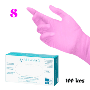 Rokavice NITRIL roza 100 kos - S