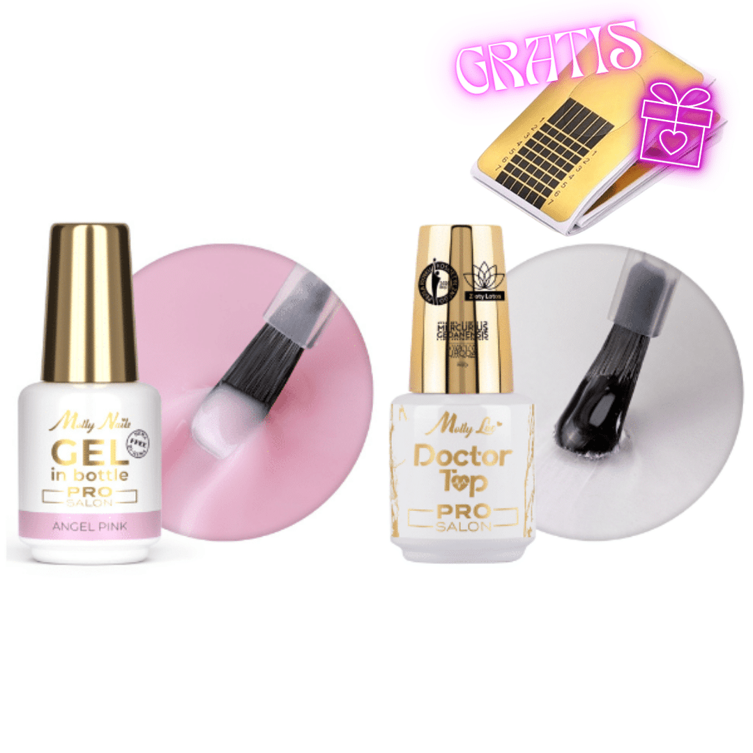 UV Gel in bottle Angel Pink + UV Doctor Top Pro Salon 15 ml