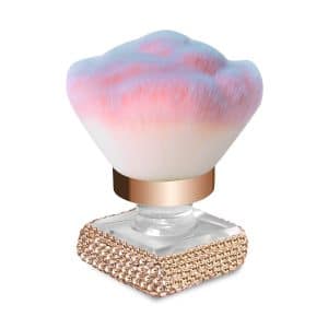 Čopič za prah s cirkoni - zlat