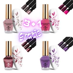 Lak za žigosanje MollyNails CHROME - 3+1 GRATIS