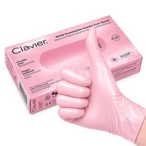 Rokavice Clavier NITRIL perla roza 50 kos - M