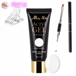 AkriloGel Pure White 30 ml + sponka GRATIS + čopič