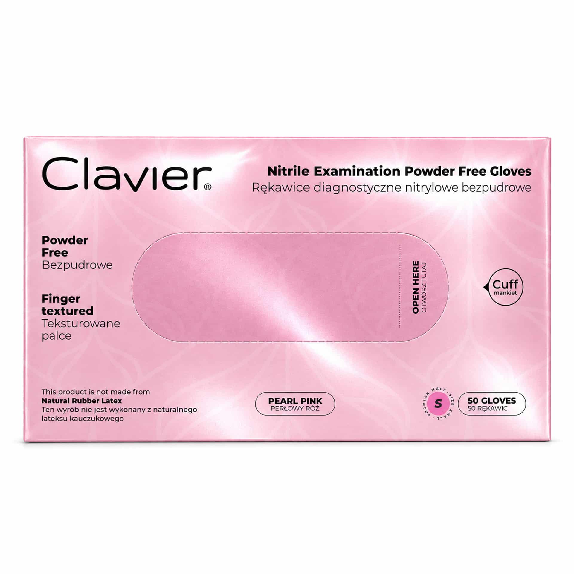 Rokavice Clavier NITRIL perla roza 50 kos - S - slika 4